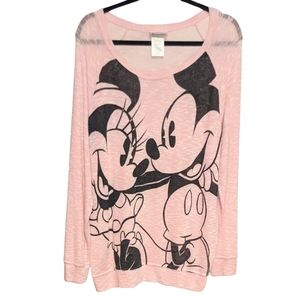 Disney Minnie and Mickey Lightweight Pink Sweater size 1X